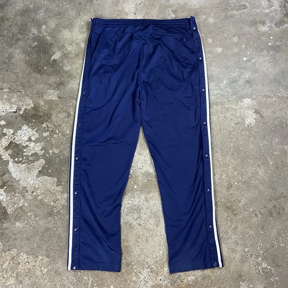 Vintage Y2K Adidas Track Pants Size XL Navy Blue‎ Snap Button Breakaway Active